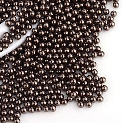 Coconut Brown Imitation Pearl Acrylic Beads, No Hole, Round, Coconut Brown, 1.5~2mm, about 10000pcs/bag