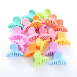 Mixed Color Plastic Claw Hair Clips, with Iron Findings, for Girls, Mixed Color, 24~30mm