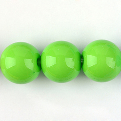 Lime Green Opaque Acrylic Pendants, Peanut, Lime Green, 25x10x8mm, Hole: 2.5mm, about 540pcs/500g