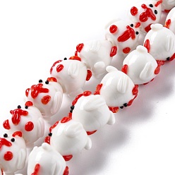 Red Handmade Lampwork Beads, Bumpy, Hen, Red, 17x15.5x15mm, Hole: 1.6mm, about 22pcs/strand, 12.20 inch(31cm)