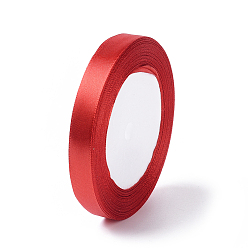 Red Single Face Satin Ribbon, Polyester Ribbon, Christmas Ribbon, Red, 1/2 inch(12mm), about 25yards/roll(22.86m/roll), 250yards/group(228.6m/group), 10rolls/group