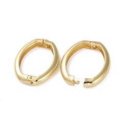 Real 18K Gold Plated Brass Shortener Clasps, Twister Clasps, Long-Lasting Plated, Oval Ring, Real 18K Gold Plated, 27x20x4mm