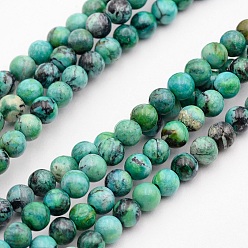 Variscite Natural Variscite Bead Strands, Round, 5mm, Hole: 1mm, about 82pcs/strand, 15.5 inch