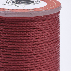FireBrick Waxed Polyester Cord, Micro Macrame Cord, Twisted Cord, Round, FireBrick, 1mm, about 57.96~65.62 Yards(53~60m)/Roll