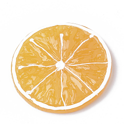 Naranja Oscura Colgantes de la resina, limón, naranja oscuro, 46.5~48.5x3.5~5 mm, agujero: 1.5 mm