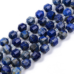 Lapis Lazuli Lapis-lazuli, brins de perles naturels , ronde, facette, 7~8x8mm, Trou: 1.2mm, Environ 37~38 pcs/chapelet, 14.56~14.96 pouce (37~38 cm)