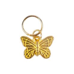 Butterfly Alloy Dreadlocks Beads, Braiding Hair Pendants Decoration Clips, Butterfly Pattern, 23x16mm