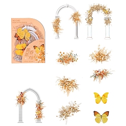 Сэнди Коричневый 20ПК цветочная арка водонепроницаемые декоративные наклейки для домашних животных, самоклеящиеся наклейки-бабочки, для diy scrapbooking, песчаный коричневый, 40~90 мм