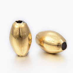 Golden 304 Stainless Steel Beads, Rice, Golden, 9.5x6mm, Hole: 2mm