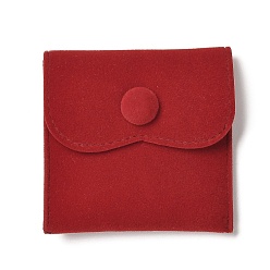 Красный Бархатные мешочки для хранения украшений, квадратные сумки для украшений с застежкой-кнопкой, для сережек, хранение колец, красные, 6.75~6.8x7 см