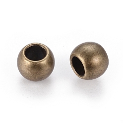 Bronze Antique  Perles de séparateur de style tibétain , sans plomb et sans cadmium, tambour, bronze antique, 6x7mm, Trou: 3.5mm