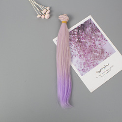 Cardo Peluca de muñeca de peinado largo y recto de fibra de alta temperatura, para diy girl bjd makings accesorios, cardo, 25~30 cm