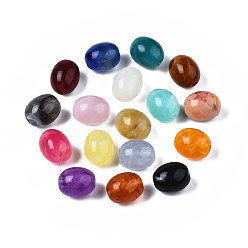 Mixed Color Acrylic Beads, Imitation Gemstone Style, Barrel, Mixed Color, 13x10mm, Hole: 2mm, about 550pcs/500g