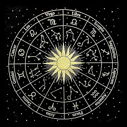 Constellation Nappe de tarot en tissu suédé pour la divination, bloc de cartes de tarot, nappe pendule, carrée, noir, Motif de constellation, 490x490mm