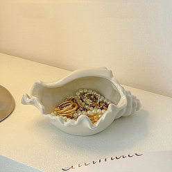 Белый Ювелирные тарелки из керамики раковины, ювелирная тарелка, лоток для хранения колец, , серьга, белые, 200x140x90 мм