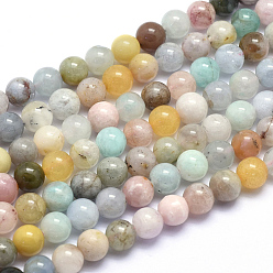 Mixed Stone Natural Mixed Stone Beads Strands, Round, 6mm, Hole: 1mm, about 66pcs/strand, 15.5 inch(39.5cm)