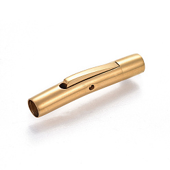 Золотой Штыковые застежками из нержавеющей стали, трубка, золотые, 304 мм, отверстие : 23x4 мм