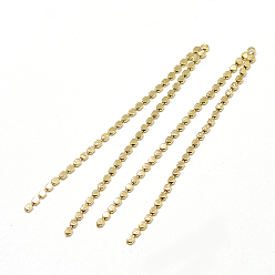 Настоящее золото 18K Латунные цепочки большие подвески, реальный 18 k позолоченный, 70~75x4x1 мм, отверстие : 1 мм
