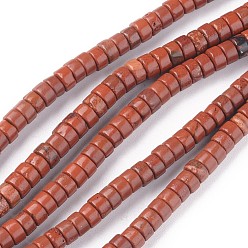 Red Jasper Natural Red Jasper Beads Strands, Heishi Beads, Flat Round/Disc, 4.5x2.5mm, Hole: 0.8mm, about 160pcs/Strand, 15.7 inch(40cm)