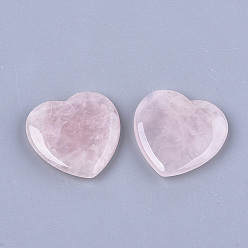 Rose Quartz Natural Rose Quartz Heart Love Stone, Pocket Palm Stone for Reiki Balancing, 34~35x35x7~8mm