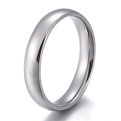 Stainless Steel Color 304 Stainless Steel Flat Plain Band Rings, Stainless Steel Color, Size 9, Inner Diameter: 19mm, 4mm