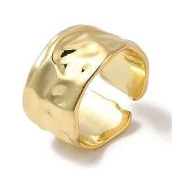 Настоящее золото 18K Латунные открытые кольца манжеты, широкое кованое кольцо для мужчин и женщин, реальный 18 k позолоченный, 11~13 мм, внутренний диаметр: 19 мм