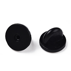Black Silicone Brooch Findings, Rubber Pin Backs Comfort Fit Tie Tack, Black, 10x8mm, Hole: 1mm