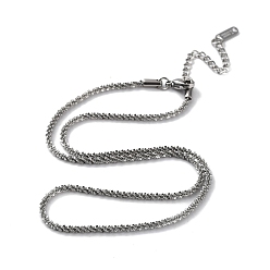 Stainless Steel Color 304 Stainless Steel Spike Link Chain Necklace, Stainless Steel Color, 16.06 inch(40.8cm)
