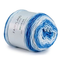 Bleu Dodger 100g de fil de coton, teinture de fils mélangés fantaisie, fil à gâteau au crochet, fil arc-en-ciel pour pull, manteau, écharpe et chapeau, Dodger bleu, 3mm