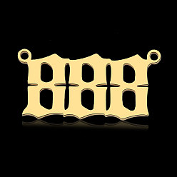 Number 201 Stainless Steel Pendants, Number, Real 18K Gold Plated, Num.8, 12~14x18~26x1mm, Hole: 1.4mm