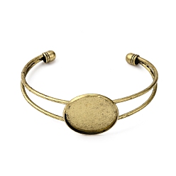 Bronze Antique Création de bangle en laiton, base de bracelet vide, bronze antique, 64 mm, plateau: 25 mm