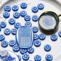 Royal Blue Sealing Wax Particles, for Retro Seal Stamp, Flower, Royal Blue, 11x5mm, 100pcs/bag