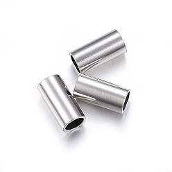 Stainless Steel Color 304 Stainless Steel Tube Beads, Stainless Steel Color, 10x5mm, Hole: 4mm