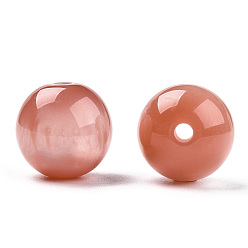 Dark Salmon Resin Beads, Imitation Gemstone, Round, Dark Salmon, 15mm, Hole: 2~3mm