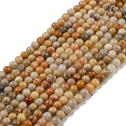 Crazy Agate Natural Crazy Agate Bead Strands, Round, 2mm, Hole: 0.8mm, about 184pcs/strand, 16 inch
