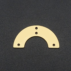 Golden 201 Stainless Steel Chandelier Components Links, Symmetrical Arc Shape, Laser Cut, Golden, 12.5x25x1mm, Hole: 1.4mm