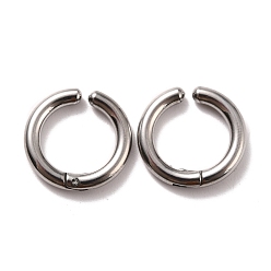 Stainless Steel Color 304 Stainless Steel Clip-on Earrings, Hypoallergenic Earrings, Ring, Stainless Steel Color, 15x2.5mm
