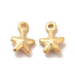 Real 24K Gold Plated Brass Charms, Cadmium Free & Lead Free, Star Charm, Real 24K Gold Plated, 7x5x2mm, Hole: 0.5mm