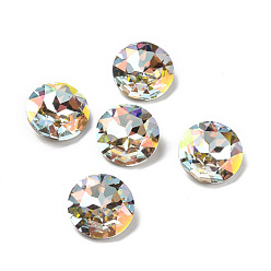 Light Crystal AB Cabujones de diamantes de imitación de vidrio estilo ab claro, puntiagudo espalda y dorso plateado, facetados, plano y redondo, luz cristal ab, 27x9.5 mm