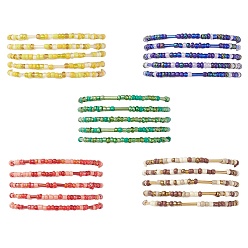 Color mezclado Juego de pulseras elásticas con cuentas de semillas de vidrio., pulseras apilables, color mezclado, diámetro interior: 5 pulgada (2 cm)