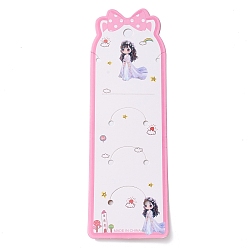 Pearl Pink Paper Jewelry Display Cards for Keychain, Necklace, Rectangle with Bowknot and Girl Pattern, Pearl Pink, 22.5x7.3x0.05cm, Hole: 5~9.5mm