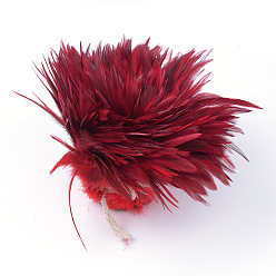 Rouge Accessoires de costumes de plumes de poulet, teint, rouge, 35~155x7~35 mm, sur 750-800 pcs / paquet