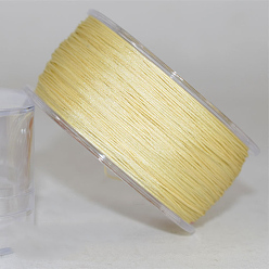 Light Goldenrod Yellow Nylon Thread Cord, For Jewelry Making, Light Goldenrod Yellow, 0.4mm, about 196.85 yards(180m)/roll