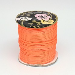 Coral Nylon Thread, Rattail Satin Cord, Coral, 1.5mm, about 114.82 yards(105m)/roll