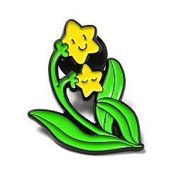 Flower of Life Эмалированная булавка с золотой звездой, брошь из сплава с черным покрытием для электрофореза для рюкзака, одежды, цветок жизни узор, 31x22x1.3 мм