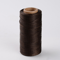 Coconut Brown Flat Waxed Polyester Cords, Coconut Brown, 1x0.3mm, about 284.33 yards(260m)/roll