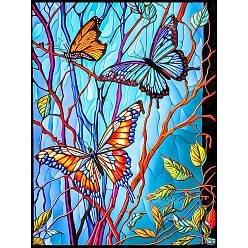 Butterfly DIY Diamond Painting Kit, Including Acrylic Board, Resin Rhinestones Bag, Diamond Sticky Pen, Tray Plate and Glue Clay, Butterfly, 400x300mm