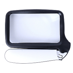 Black Portable ABS Plastic Handheld Magnifier, with Acrylic Optical Lens, 5PCS LED Light, Black, 14x11.5x2.5cm, Magnification: 2X