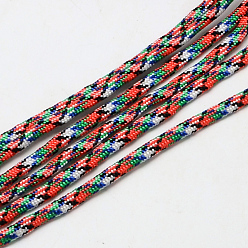 Orange Red 7 Inner Cores Polyester & Spandex Cord Ropes, for Rope Bracelets Making, Orange Red, 4mm, about 109.36 yards(100m)/bundle, 420~500g/bundle