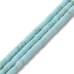 Howlite Natural Howlite Beads Strands, Dyed, Flat Round/Disc, Heishi Beads, 4~4.5x2~2.5mm, Hole: 1mm, about 166~169pcs/strand, 15.79~16.06''(40.1~40.8cm)